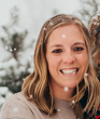 Mrs Baied standing in snow
